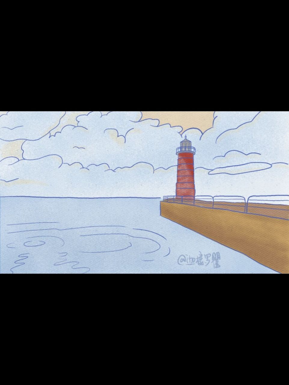 medibang绘画‖塔,练习,附笔刷参数 82原图:图③是电脑轮换的壁纸