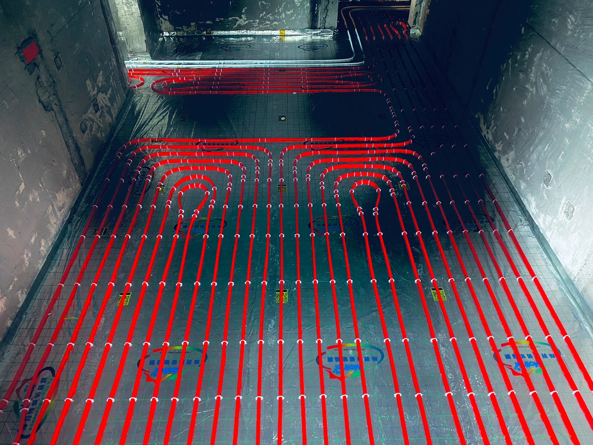 10公分间距地暖铺设完成!