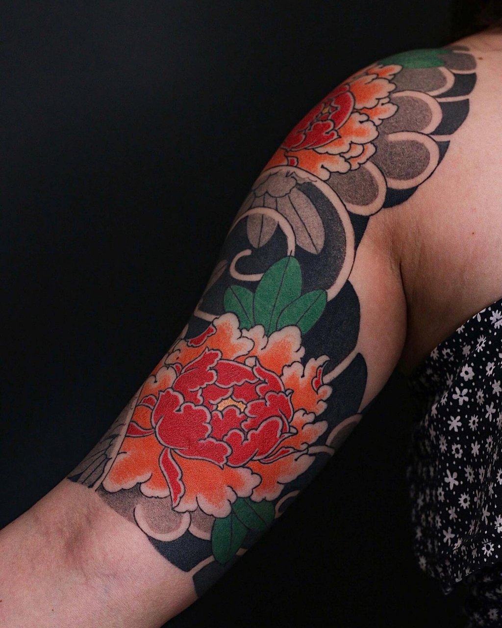 渥太华纹身|塔刺青tatttoo|牡丹花半袖 超级漂亮的半袖 客人恢复的也