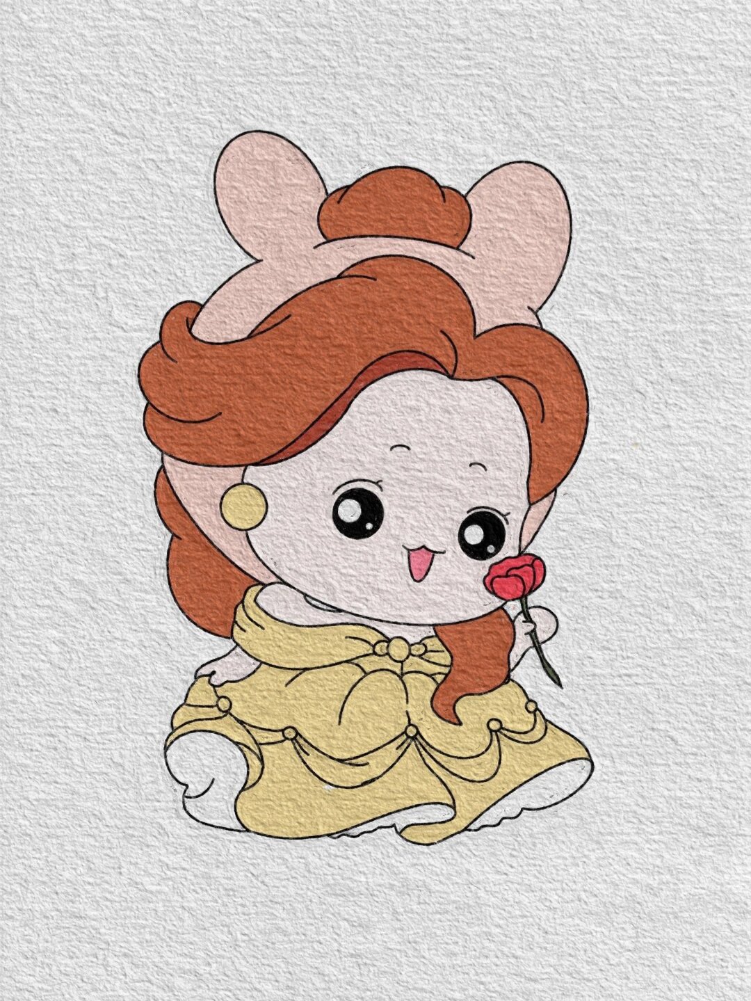 迪士尼公主人物简笔画教程步骤(已附色