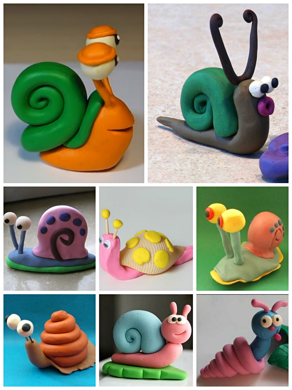 粘土手工蜗牛|昆虫黏土橡皮泥亲子手工diy 我的粘土世界