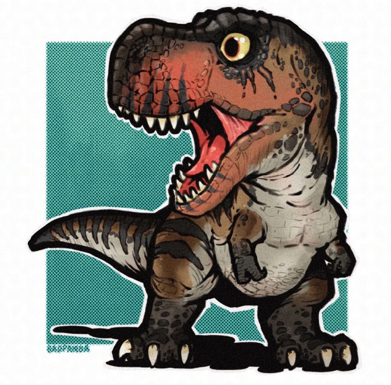 画个古生物第四期——霸王龙 最著名的恐龙之一来啦估计不用介绍大家