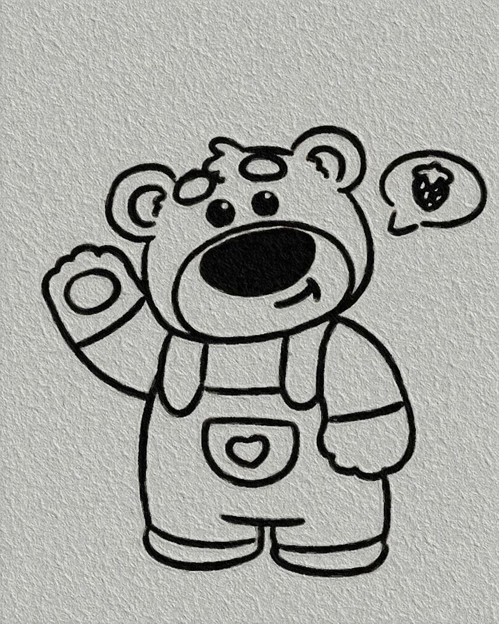 草莓熊简笔画附教程 草莓熊简笔画附教程 临摹自:一笼馒头