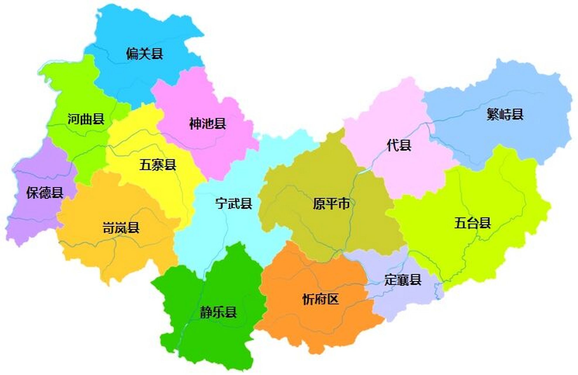 忻州市地图各县图片