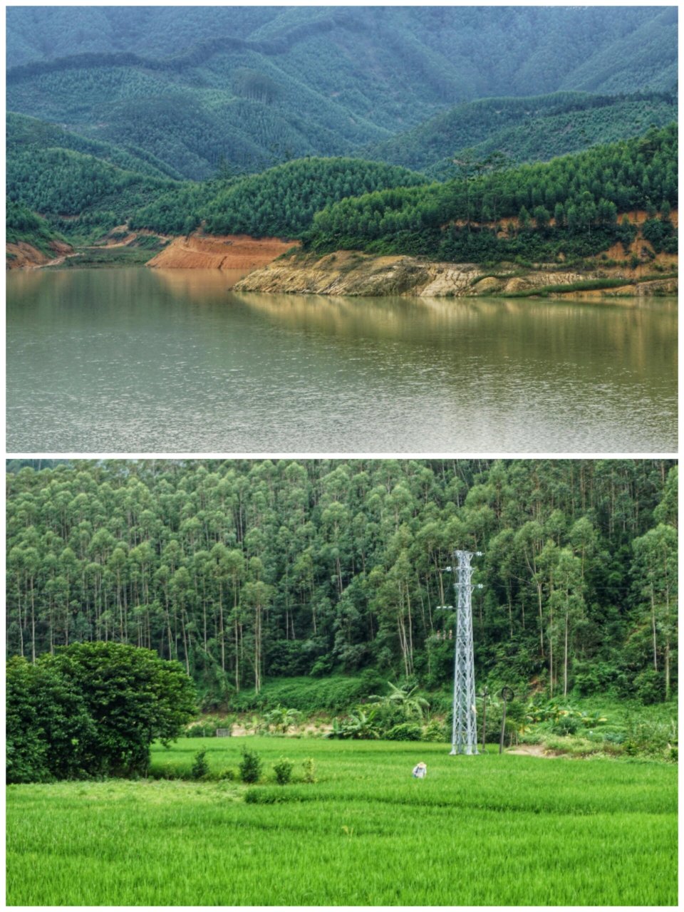 高明西坑水库91皂幕山下,水天一色 95西坑水库,位于高明杨和镇