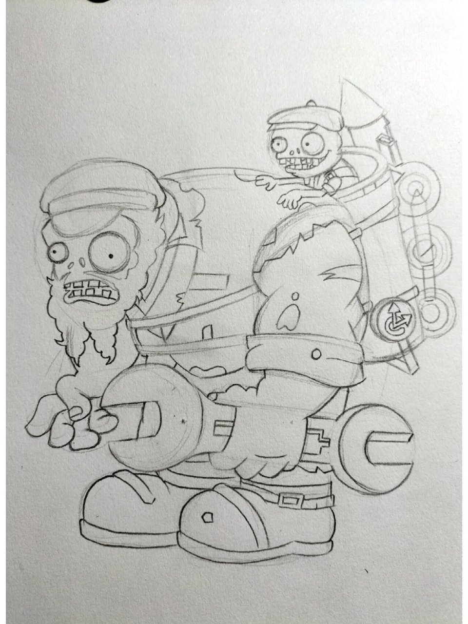 蒸汽时代巨人僵尸绘画