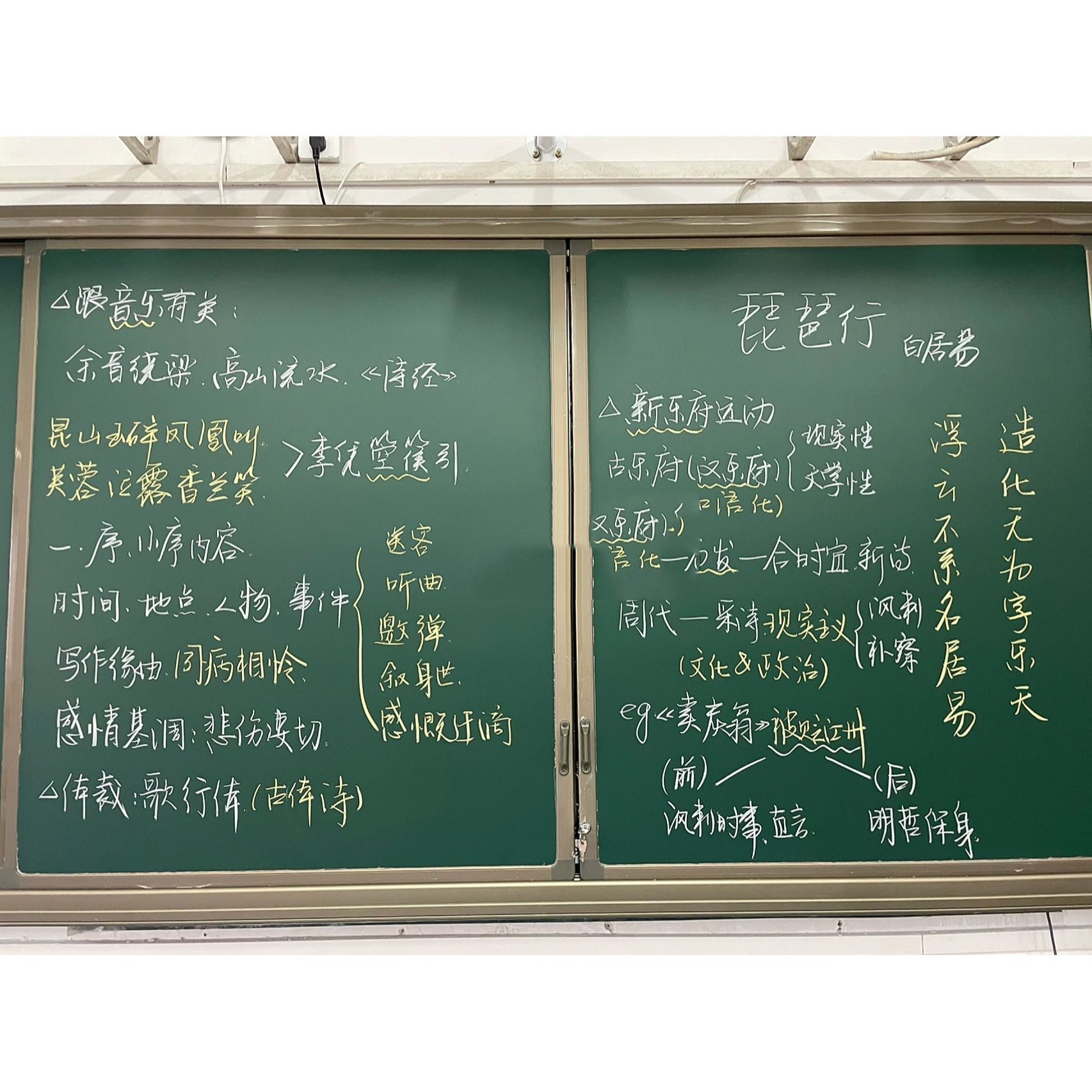 部编高一必修上《琵琶行》板书