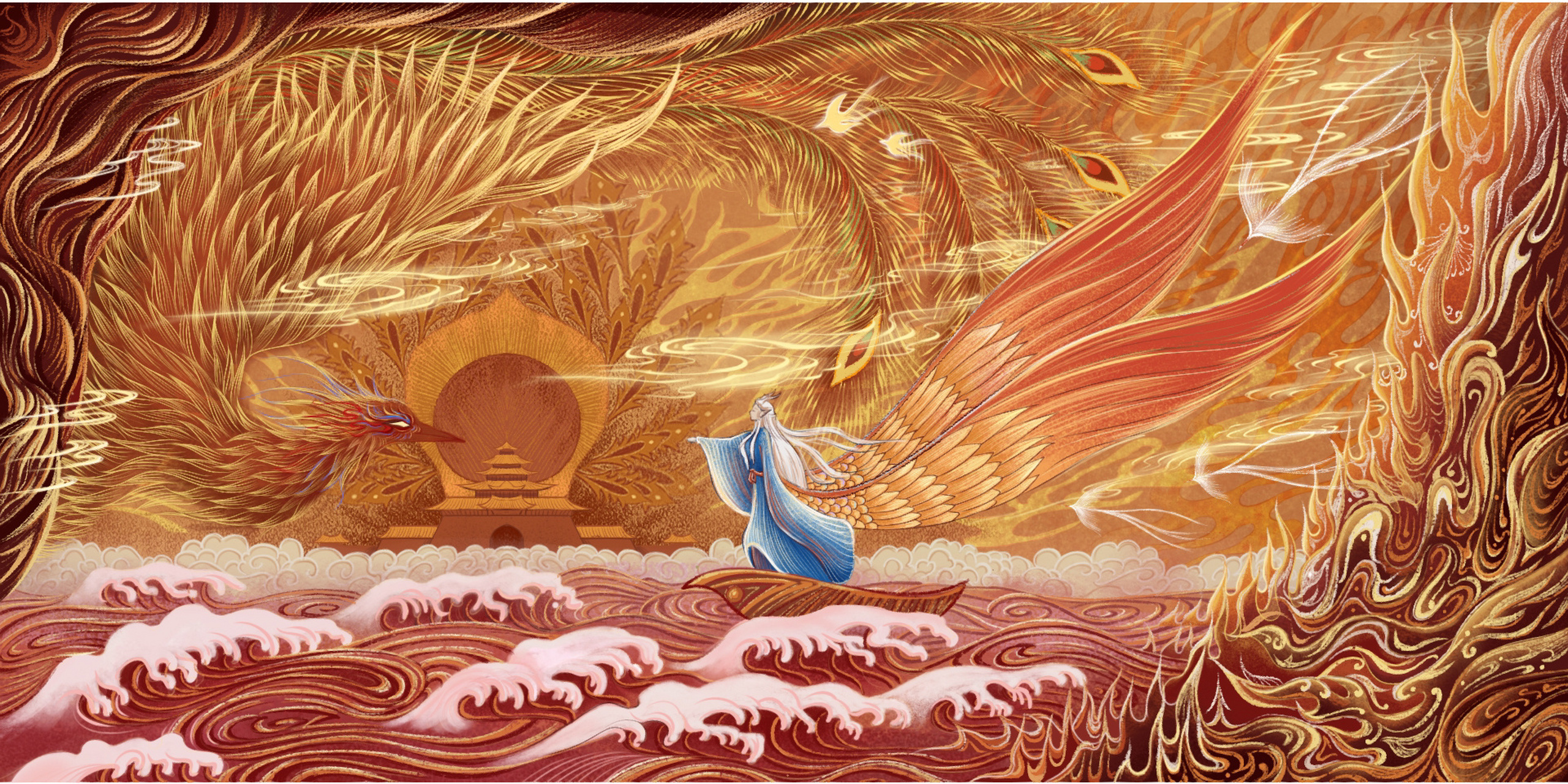 有五张 要看完 #古风插画# #四大神兽# #山海经