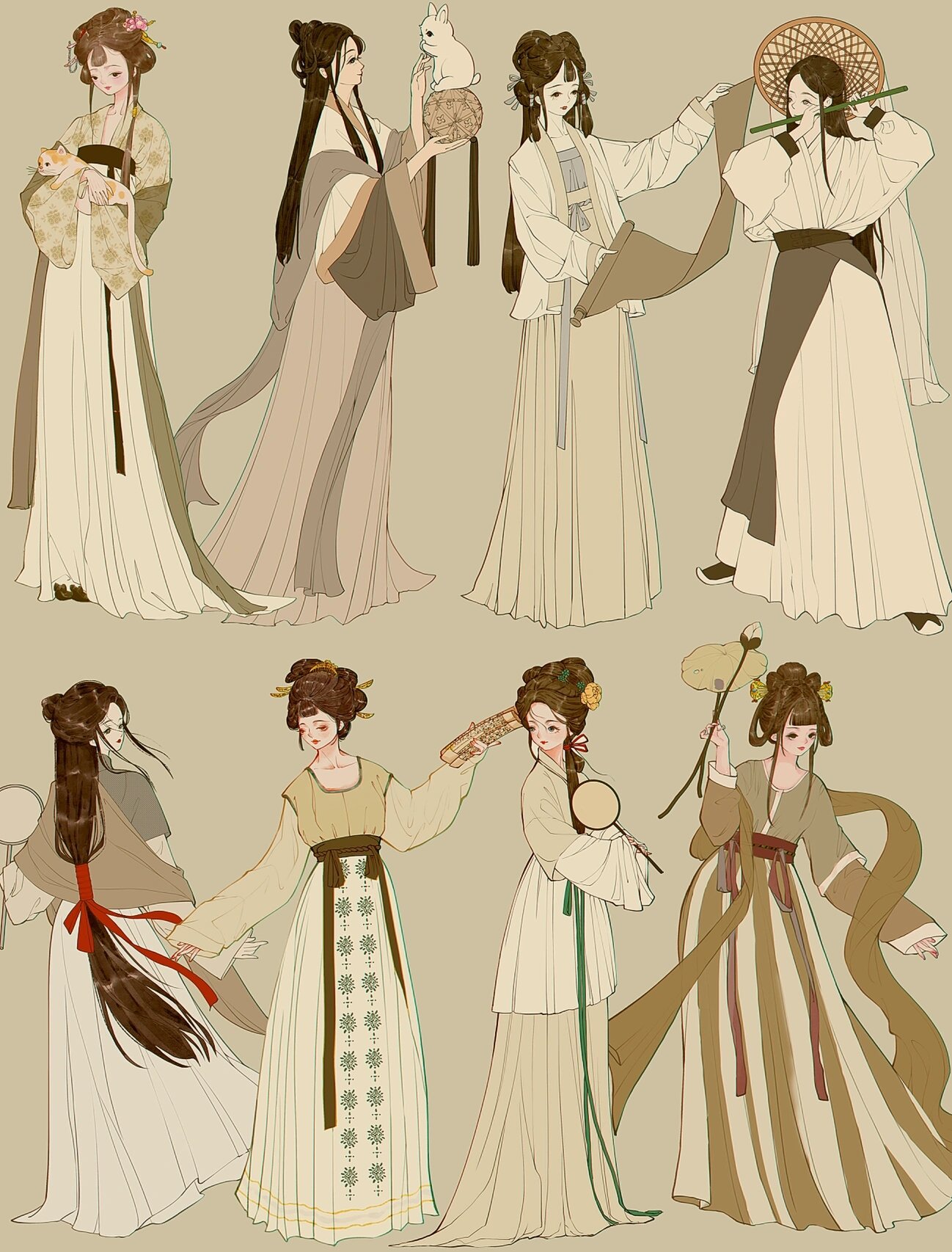 国风人物造型全身速涂