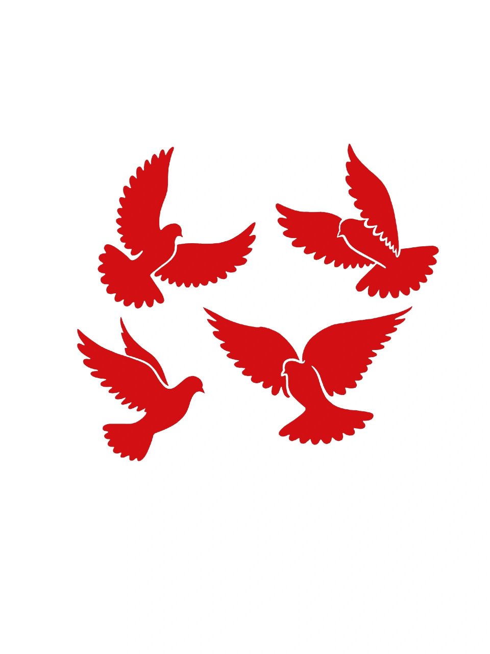 今天给大家分享一组红色和平鸽剪影素材,用在浅色底设计中很适合哦