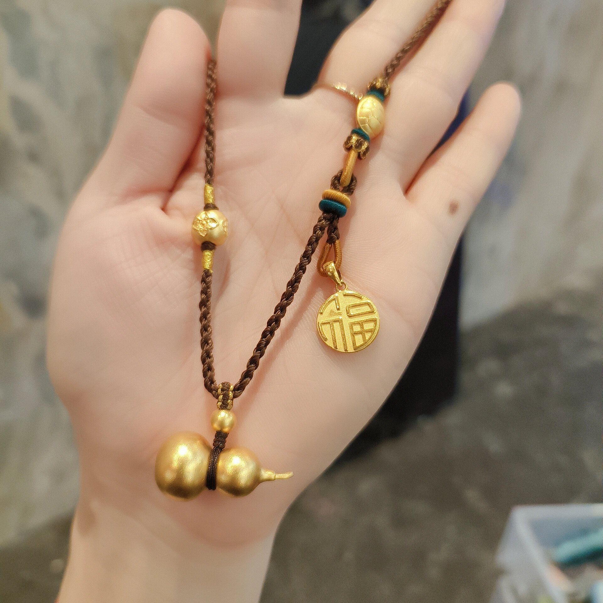 黄金葫芦吊坠编绳