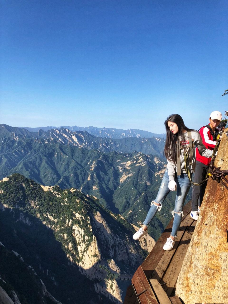 华山长空栈道|西安旅游 西岳华山,心心念念的长空栈道,终于来打卡了
