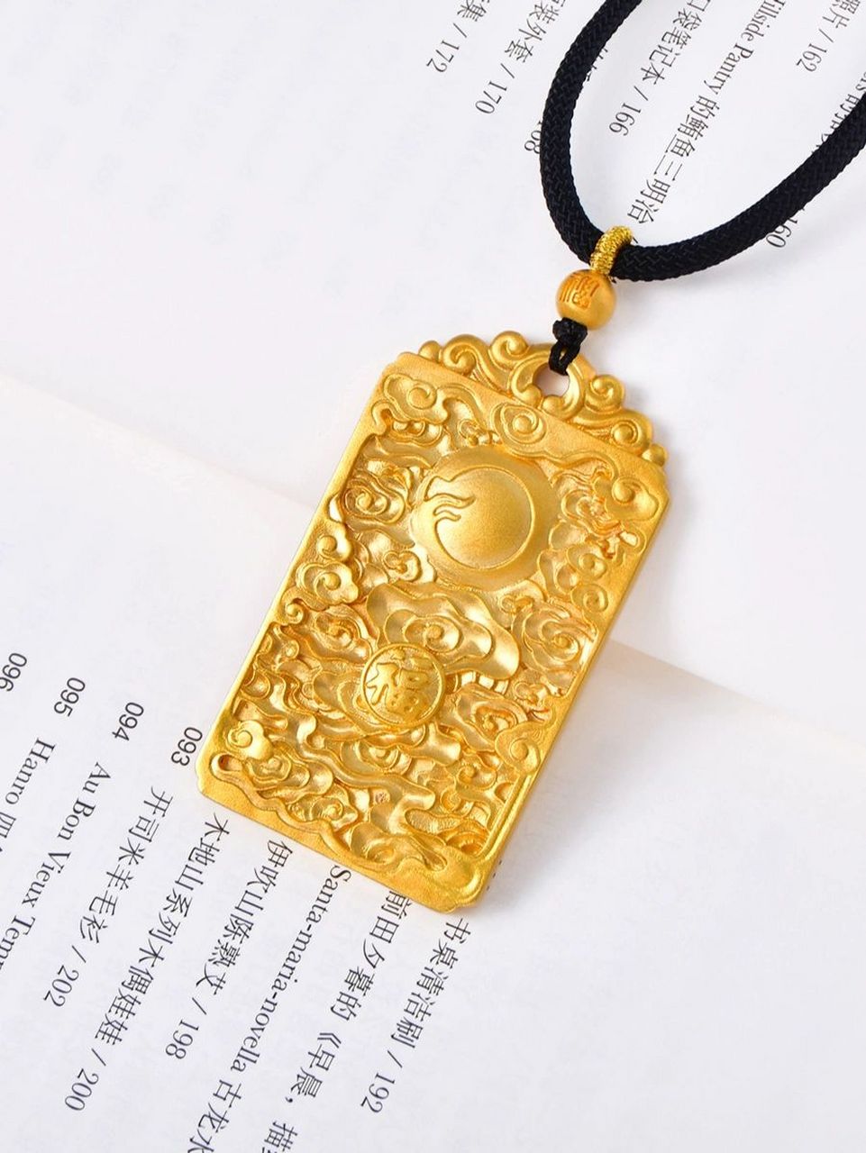 实心普贤菩萨吊坠,108克24k黄金