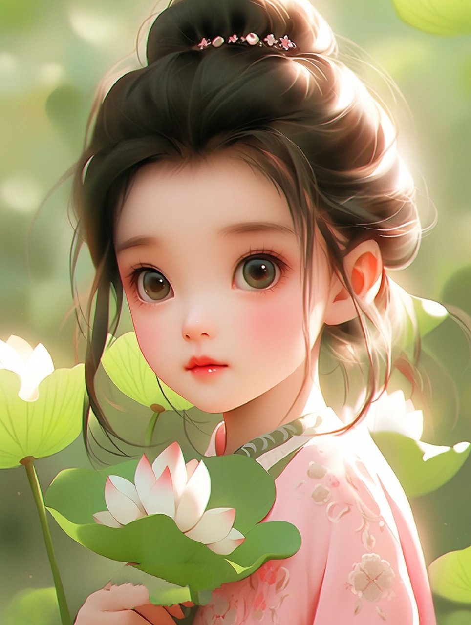 佛系女孩头像|汉服古风少女|荷花绝美壁纸 夏日炎炎,好运连连