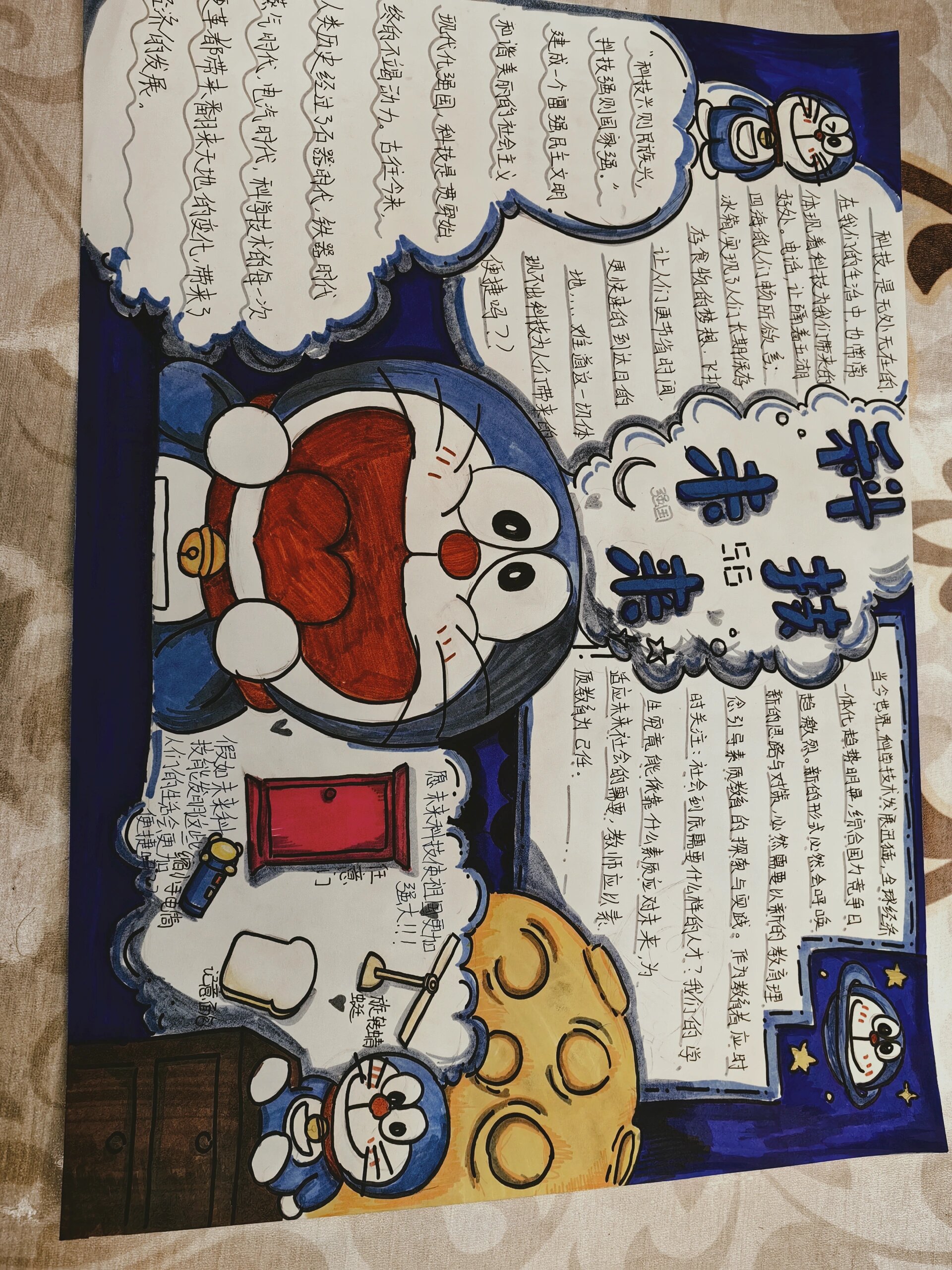 哆啦a梦科技手抄报 画的怎么样呀?