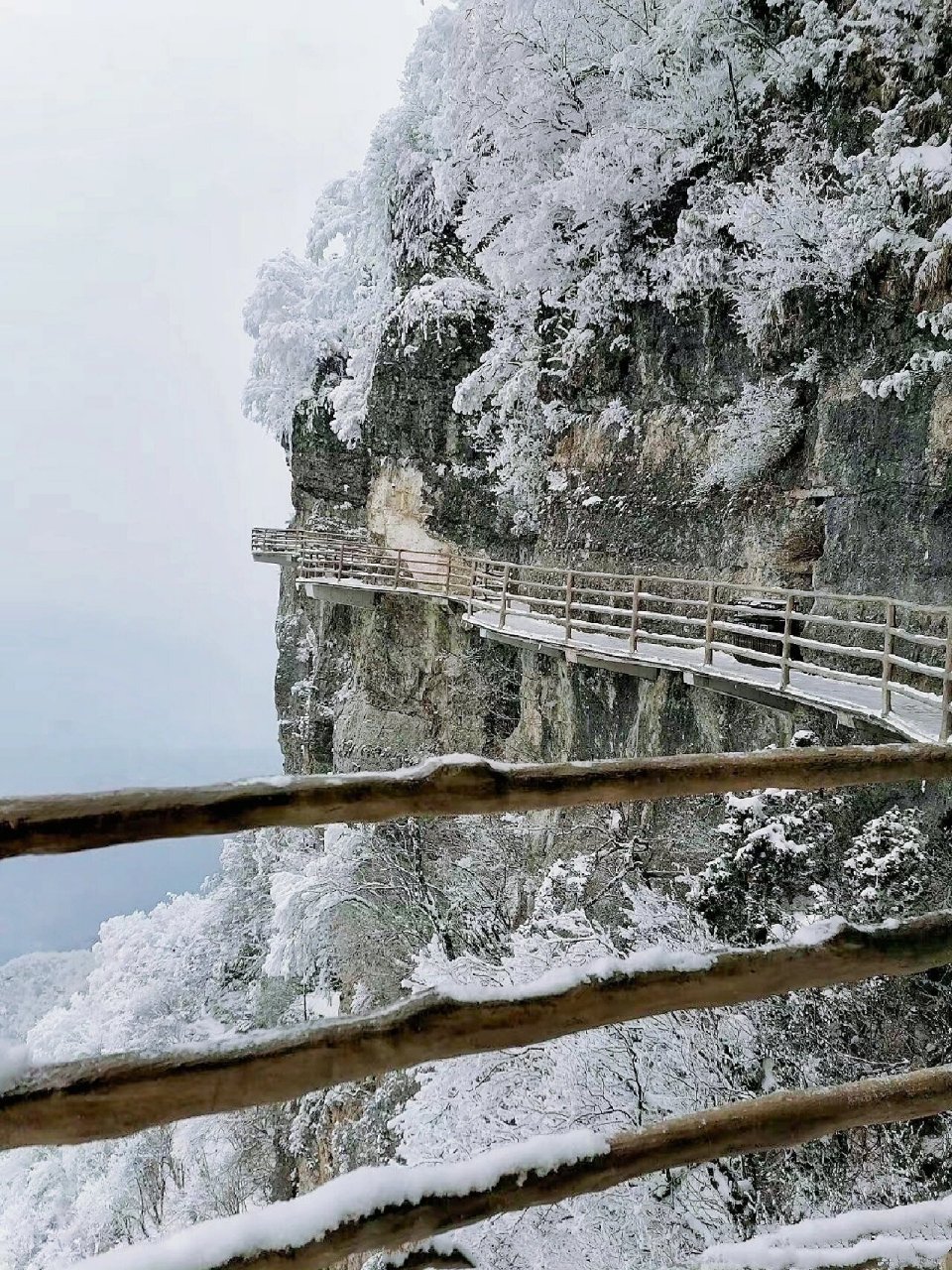 龙头山雪景照片图片