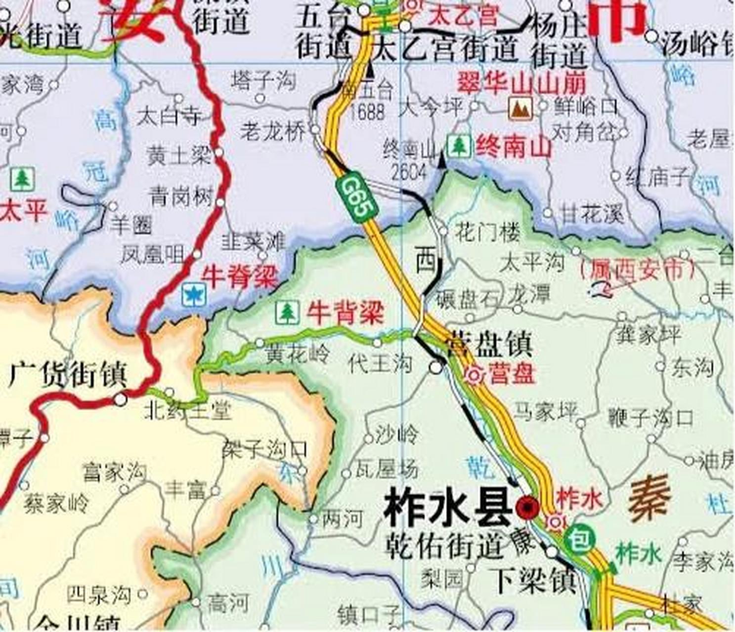 西安有一小块飞地,在商洛市柞水县北部的山里,离柞水县营盘镇比较近