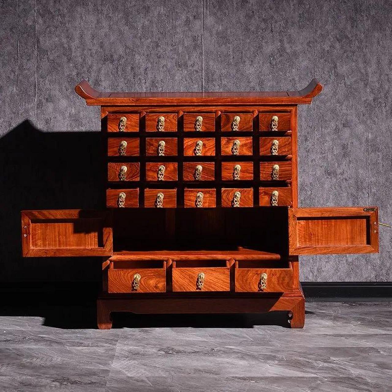 中式红木迷你药柜