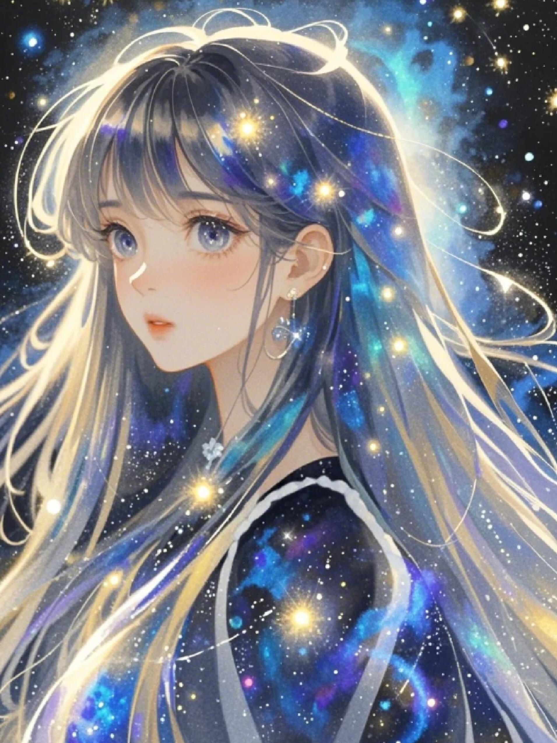 星空梦幻少女二次元图片