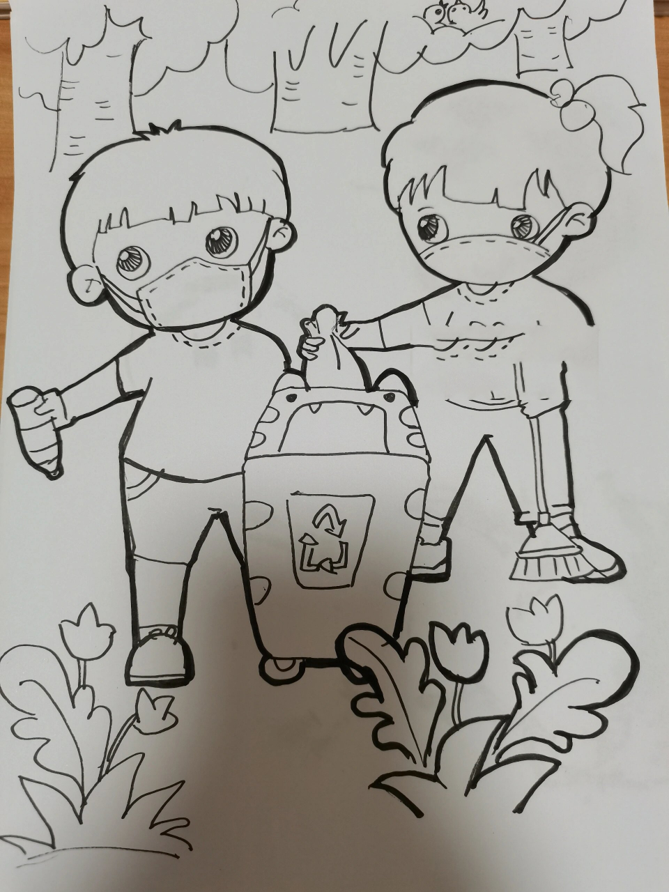 《讲文明》简笔画 简笔画练习