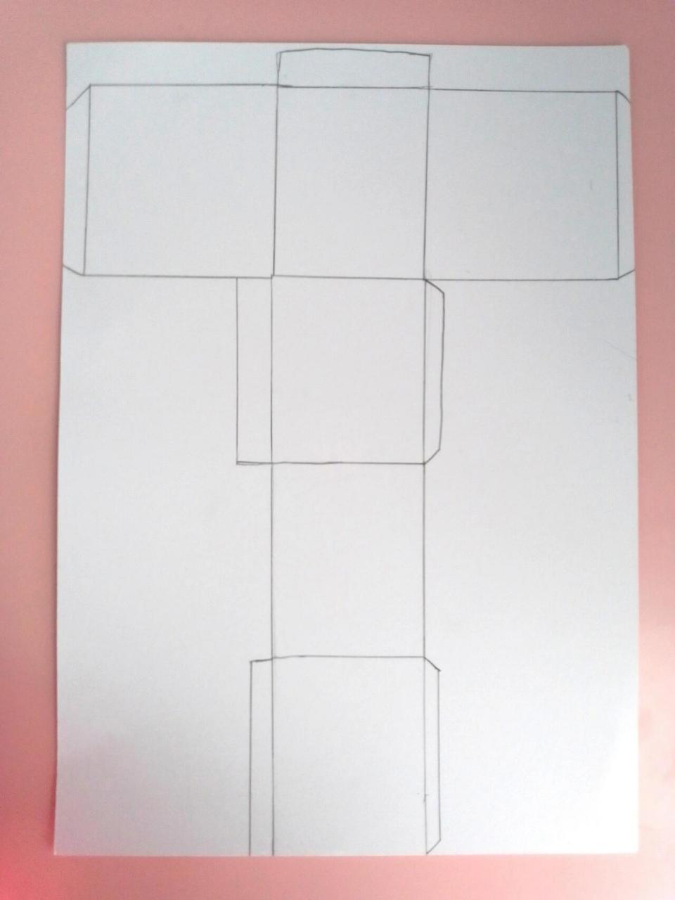 diy自制盲盒教程 最亲民的自制过程,图2先画出盒子的各部分,不要急着