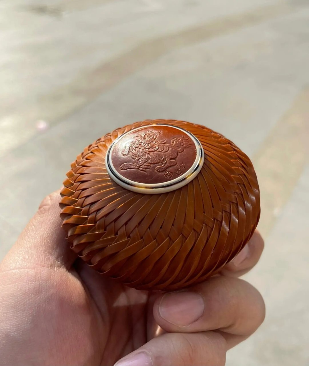 精品竹编蝈蝈笼 精品竹编蝈蝈笼.海派精工镶嵌,志均压花.