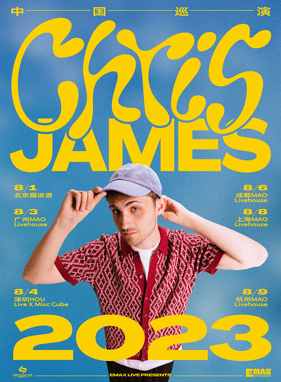 chrisjames2023巡演# chris_james国内演出6站:北京,上海,广州,褐州
