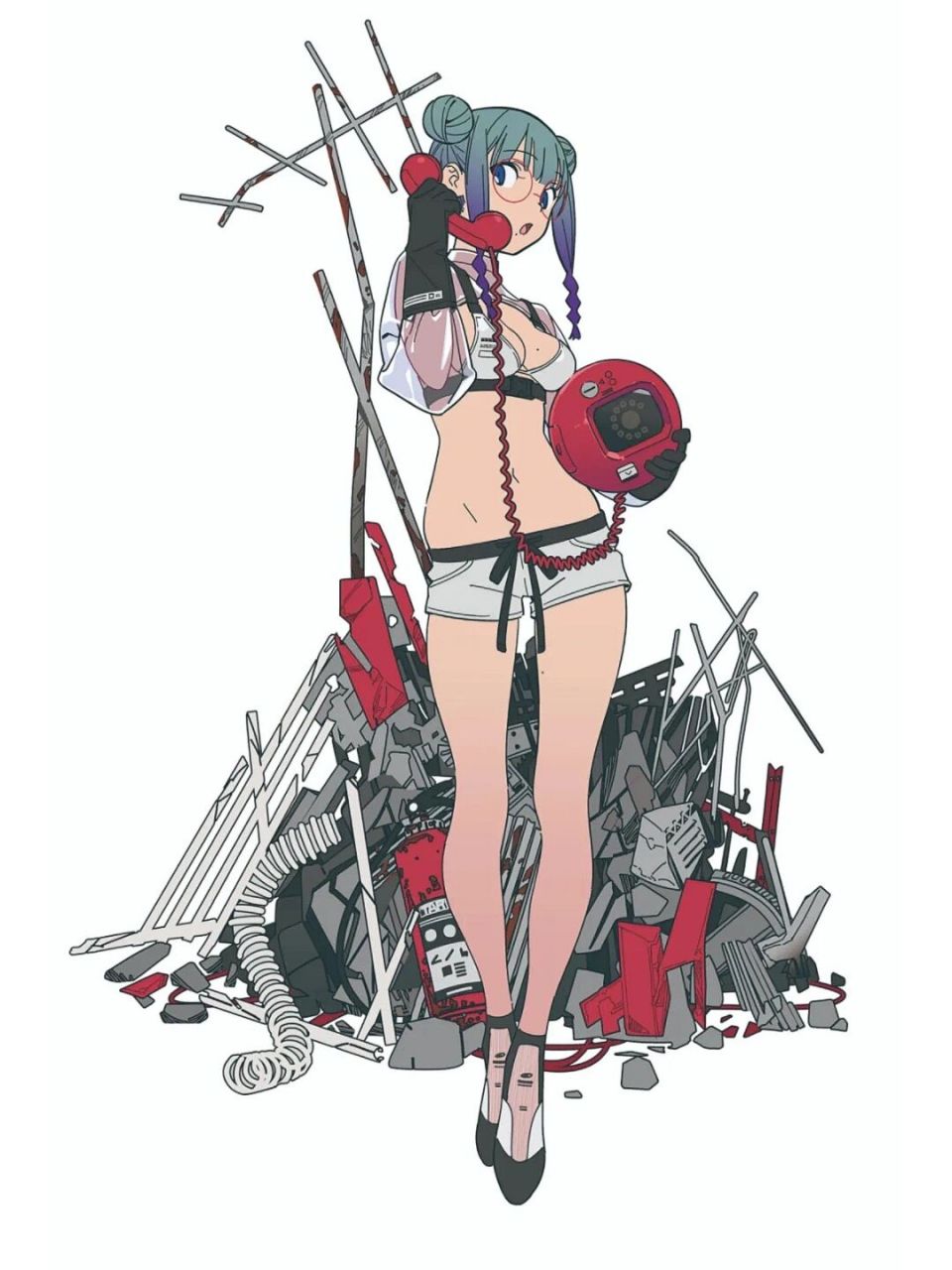 平涂风魅力四射的球鞋少女插画,大爱啊!