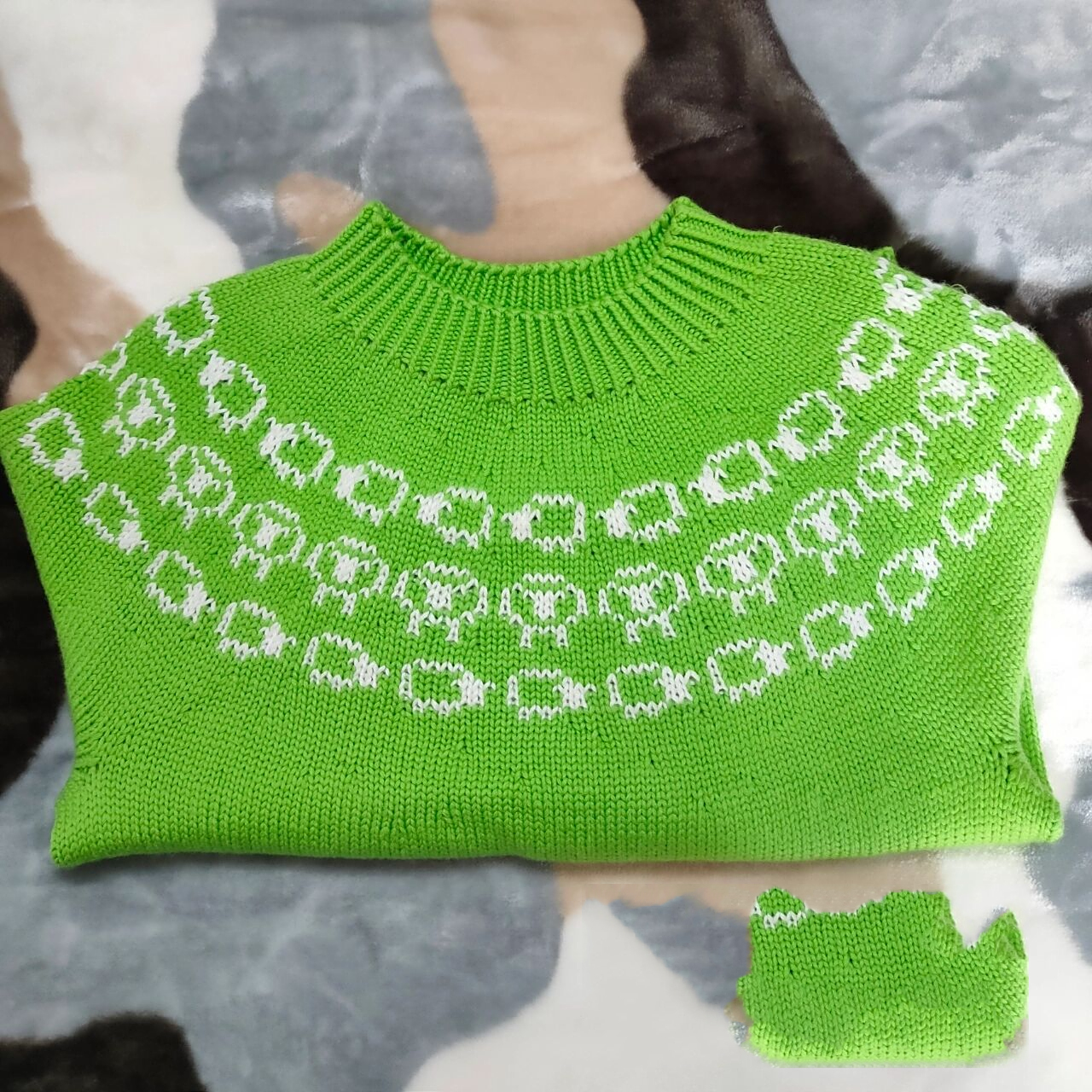 小羊儿童提花毛衣(附图解) 120码,适合五岁左右的小朋友!