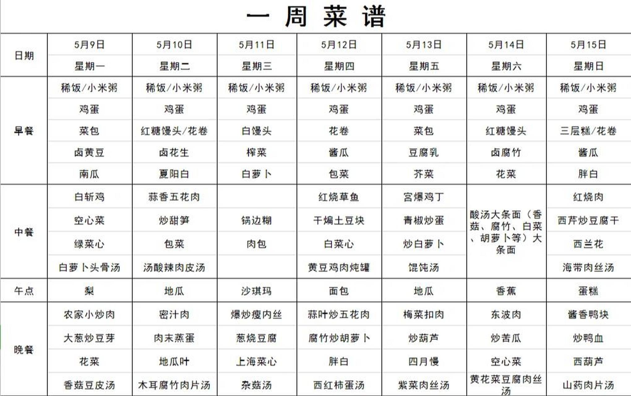 养老院每周食谱 养老院每周食谱