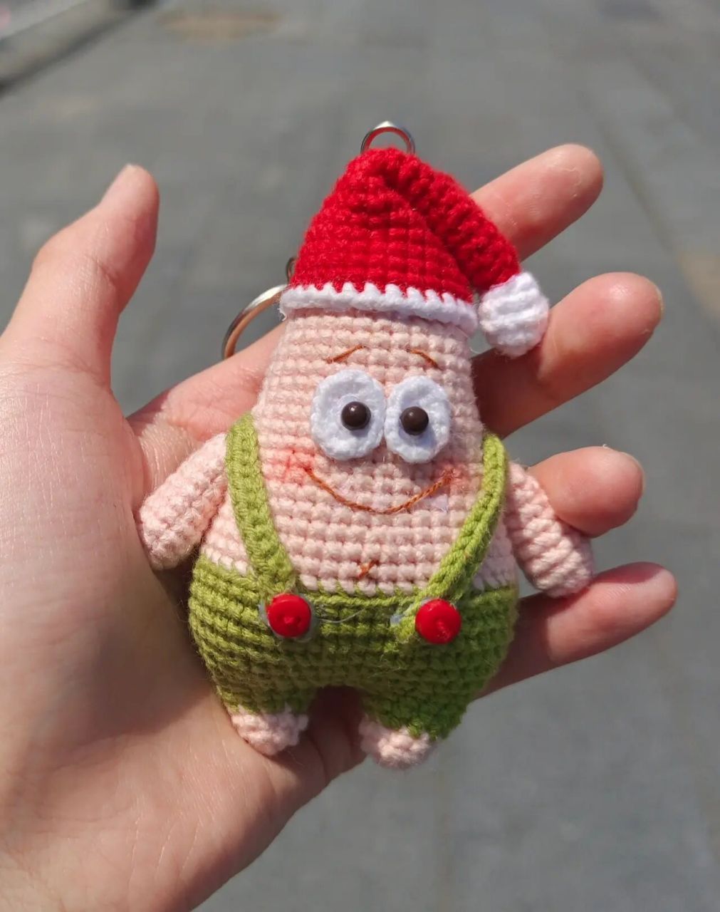 派大星钩针挂件(附图解) 简单又好做派大星挂件  快给好朋友安排上吧