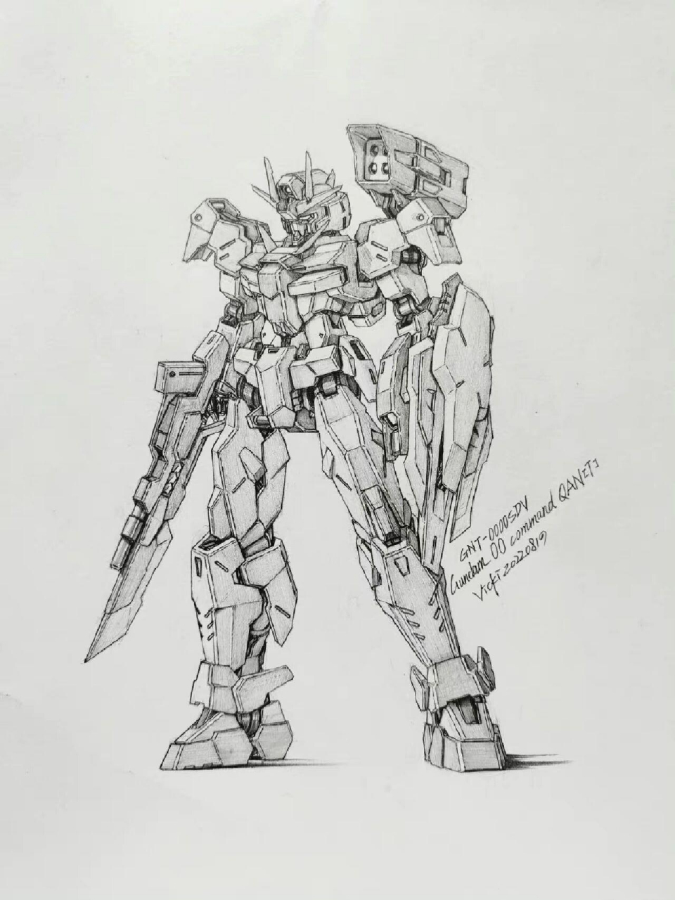 高达素描头像和全身线稿