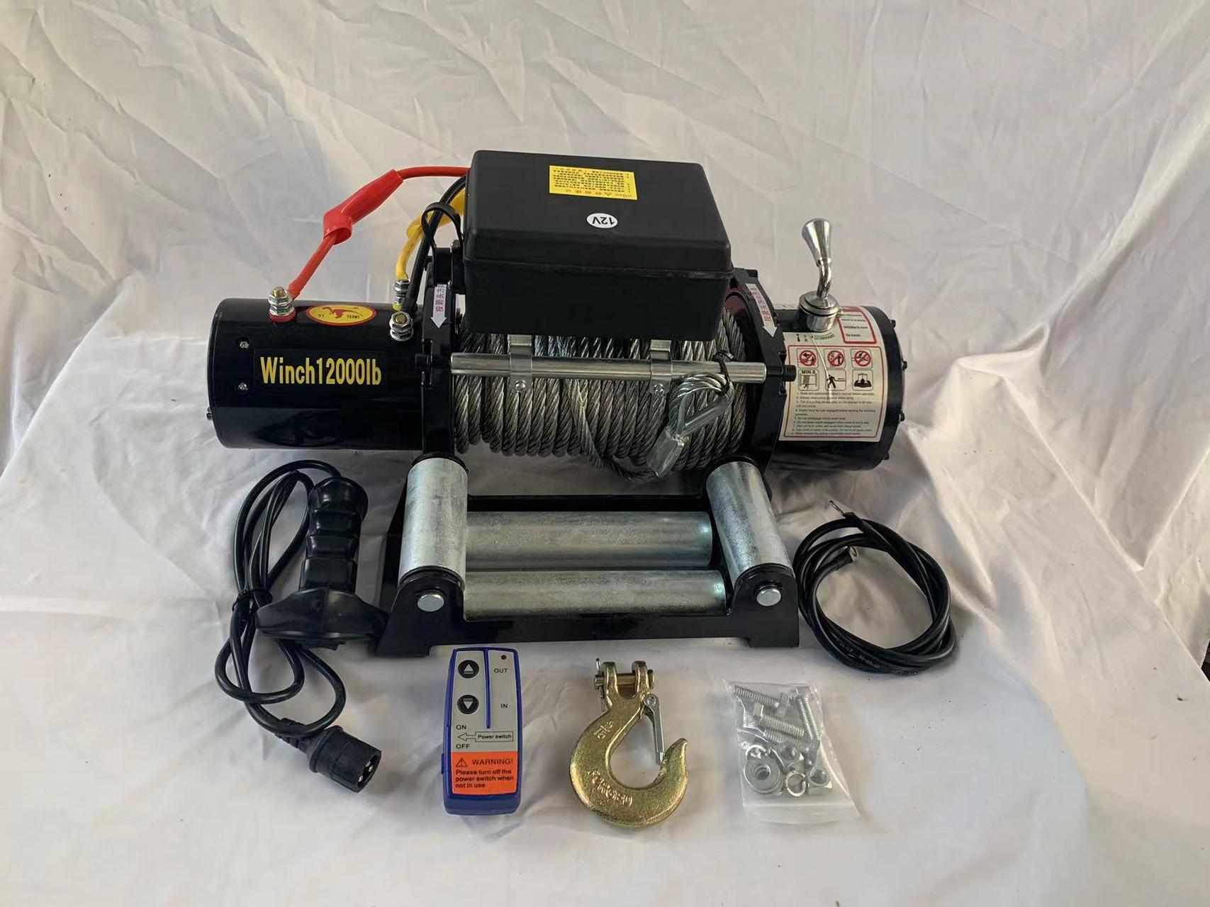 车载电动绞盘12v24v吊机改装绞盘