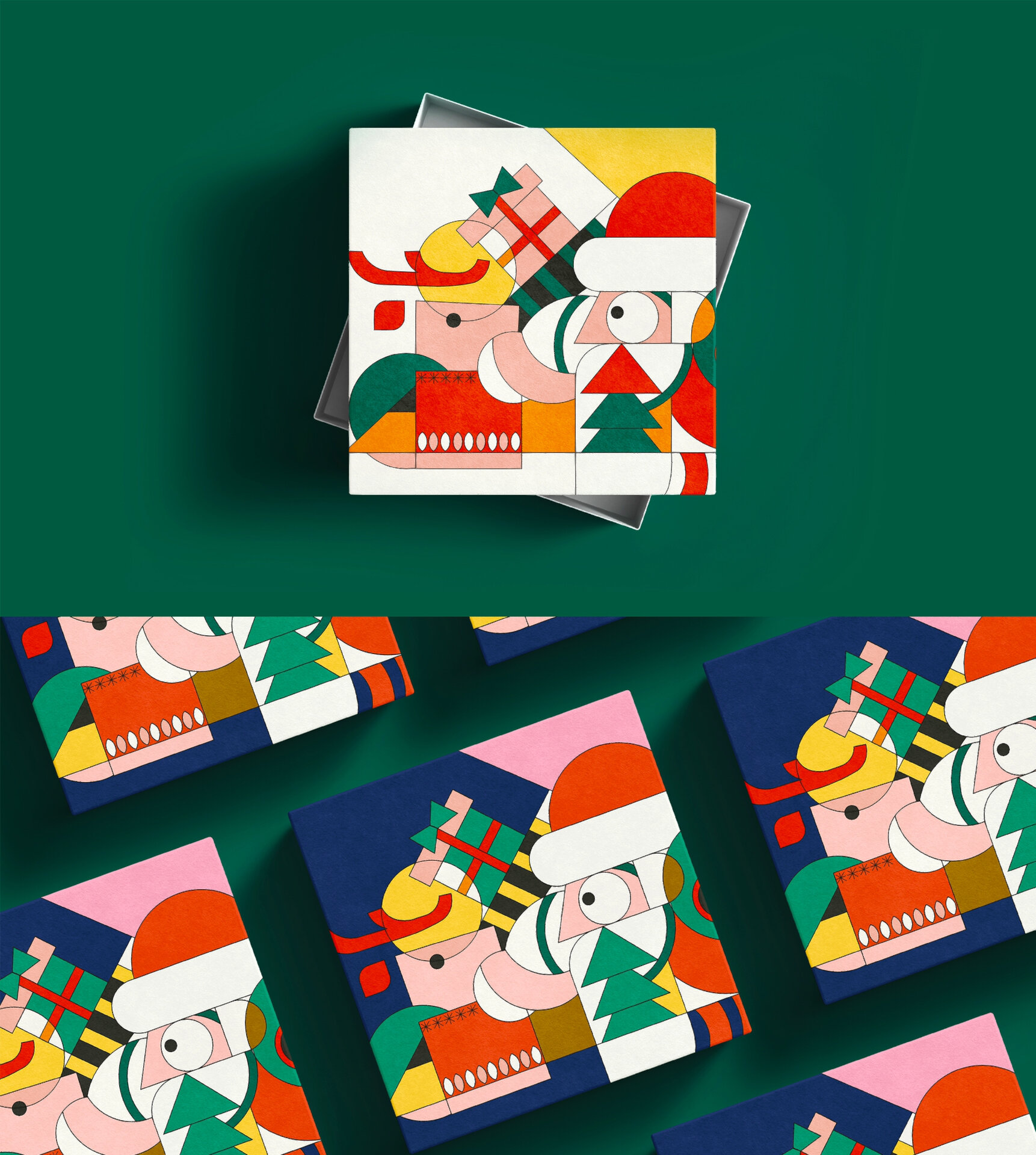 96图形设计丨90扁平风的圣诞插画作业来了90