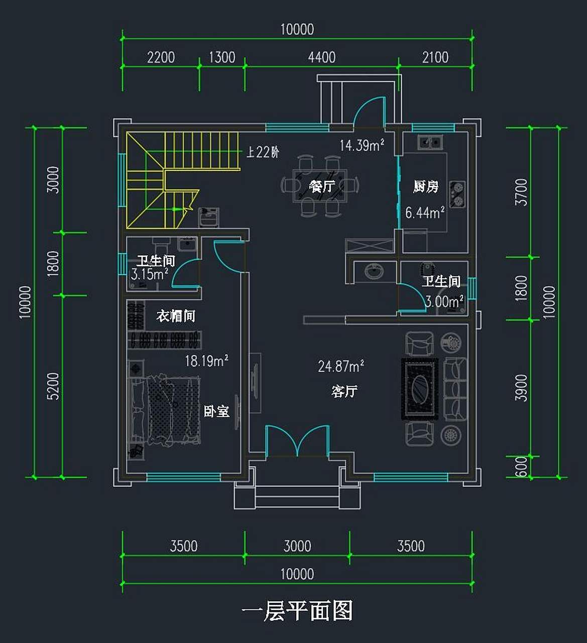 10x10米,三层新中式农村别墅 92房屋概况 编号: dc0984 层数: 三层