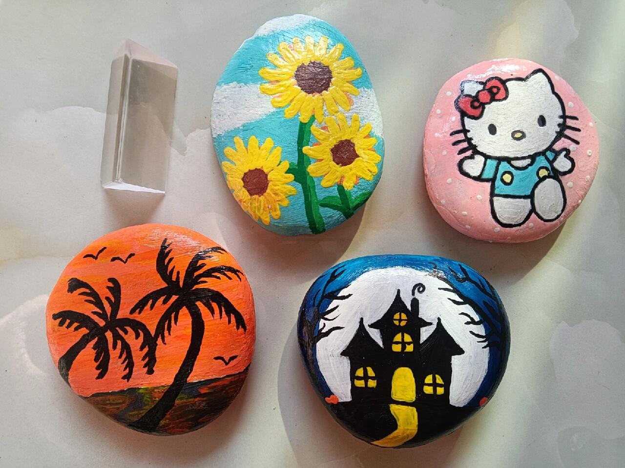 在家用石头也可以做出漂亮的石头画啦