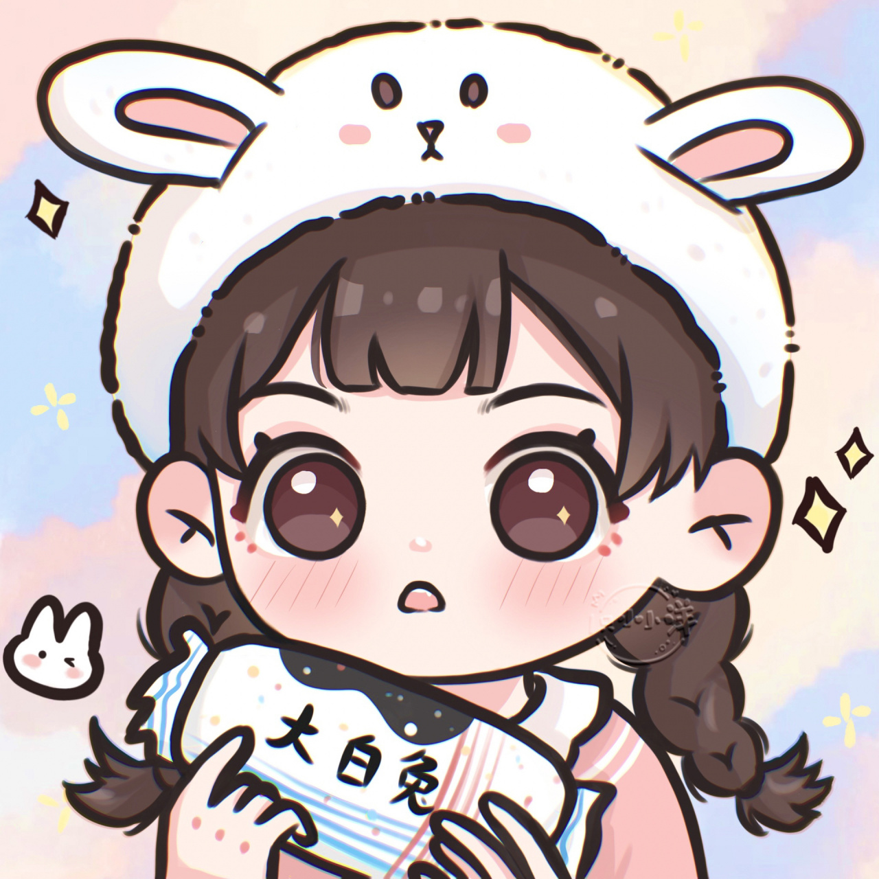 男生版兔兔奶糖来咯～ 新的一年大家都要甜甜蜜蜜哦 头像自用93截图