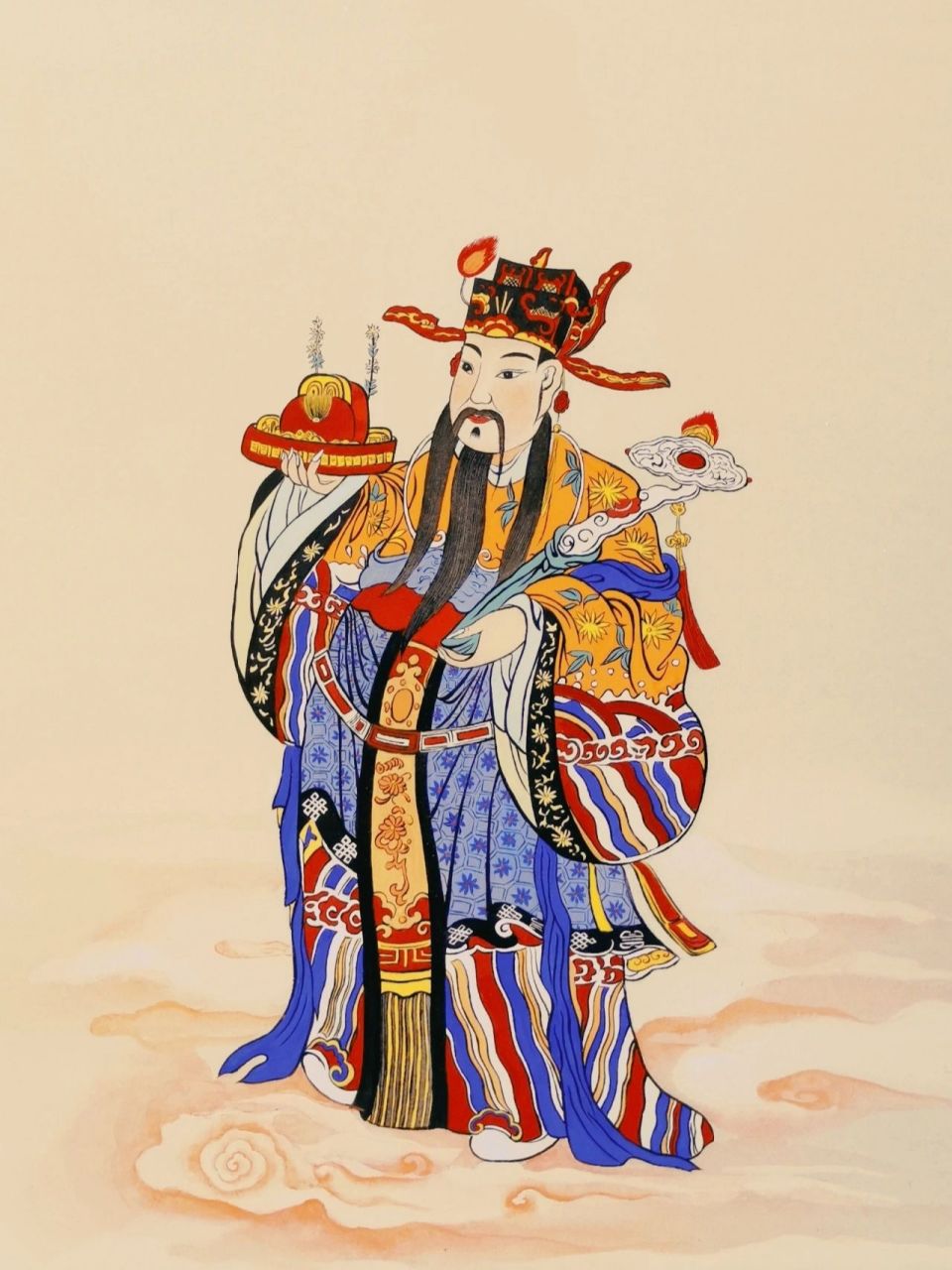 新年画财神～文财神～国画 顾客姐姐订制的财神 我们商量了一下 最后