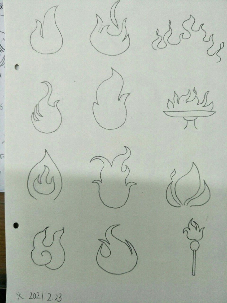 简笔画火,坚持打卡 #绘画