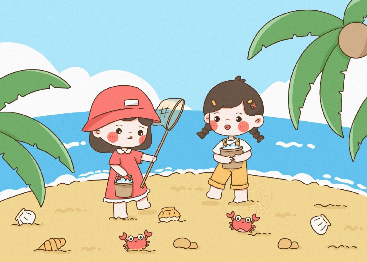 一起去海边玩呀 | 原创 | 简笔画 | 治愈 想和小伙伴去海边玩,但是被