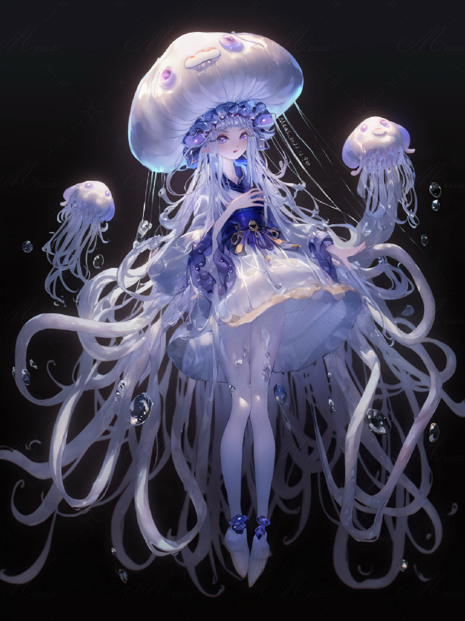 98ai绘画·水母拟人 98ai 手绘 98更多作品指路.