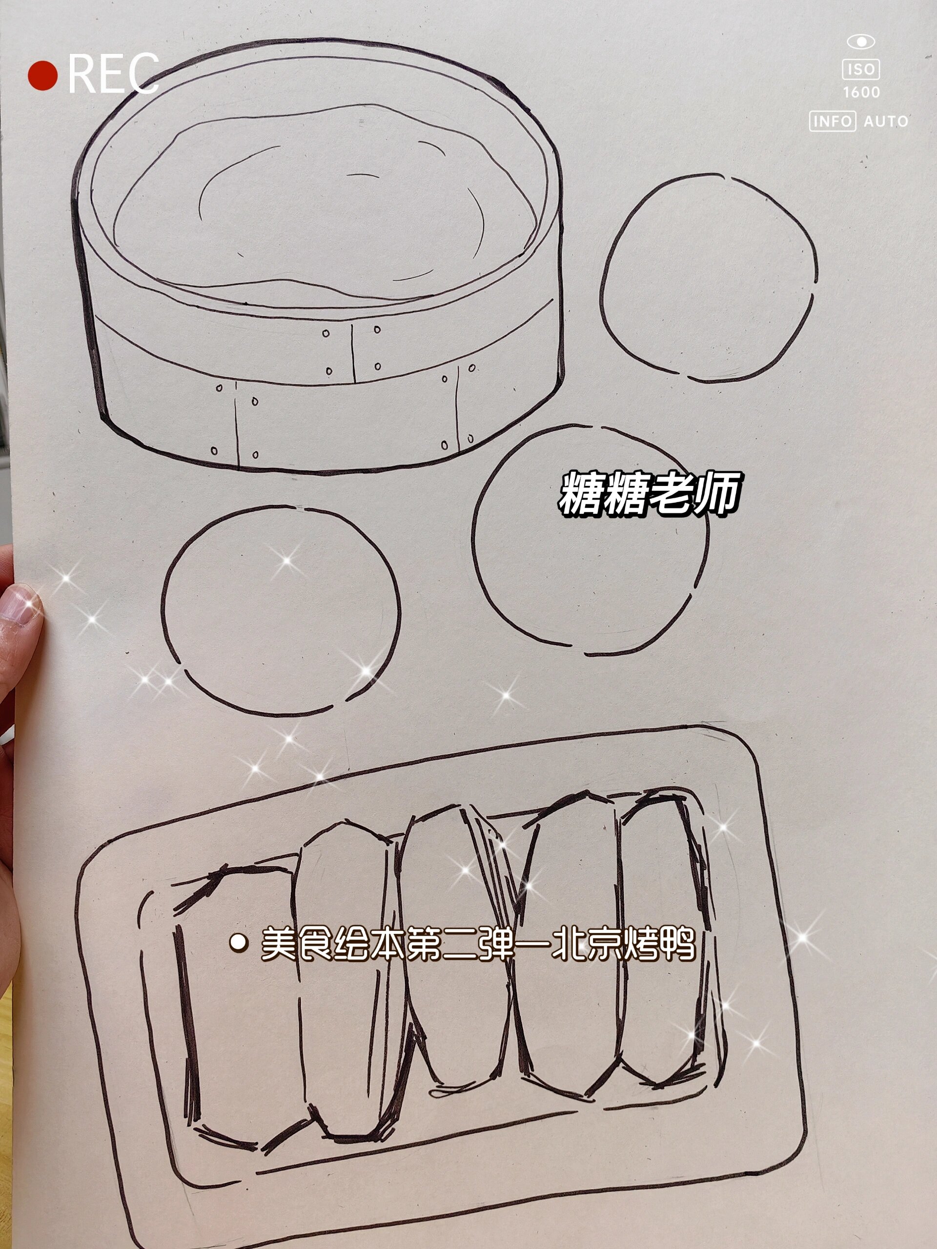 烤鸭的烤笔画图片