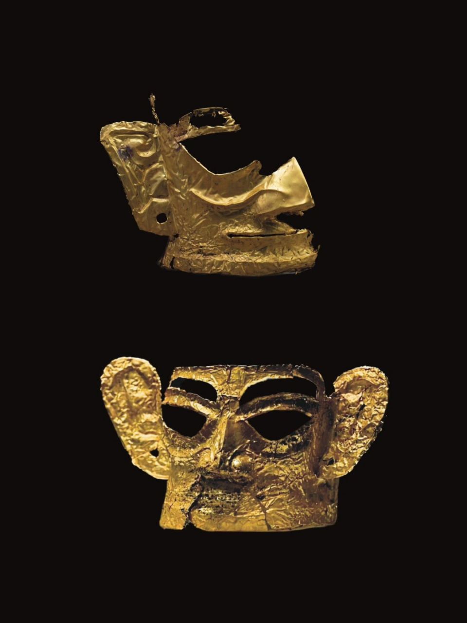 三星堆文物|黄金面具 黄金面具的发现,考古意义十分重大,它不仅昭示了