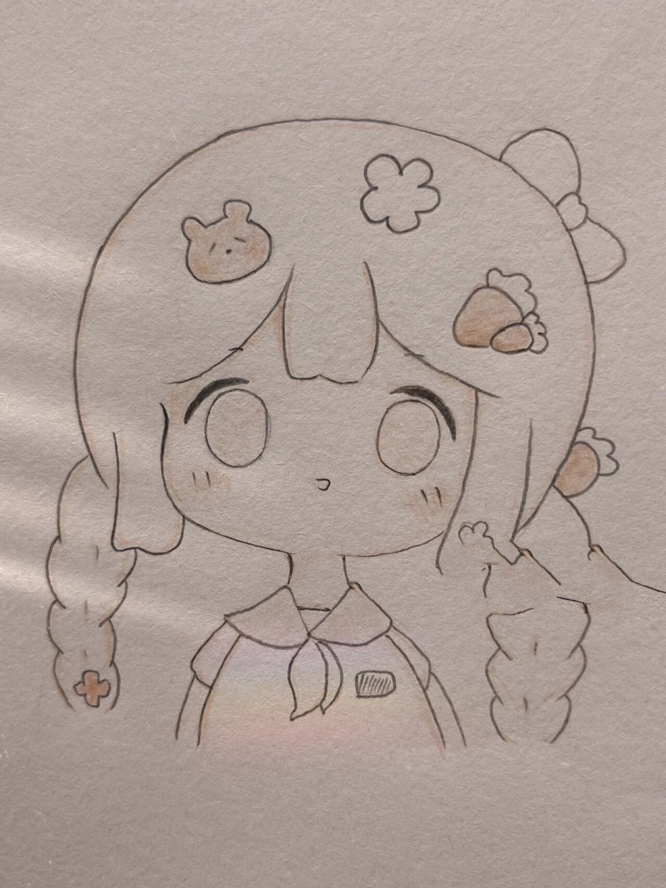 6月第19个临摹|可爱小女孩简笔画～ "要一直一直想着喜欢的东西,就会