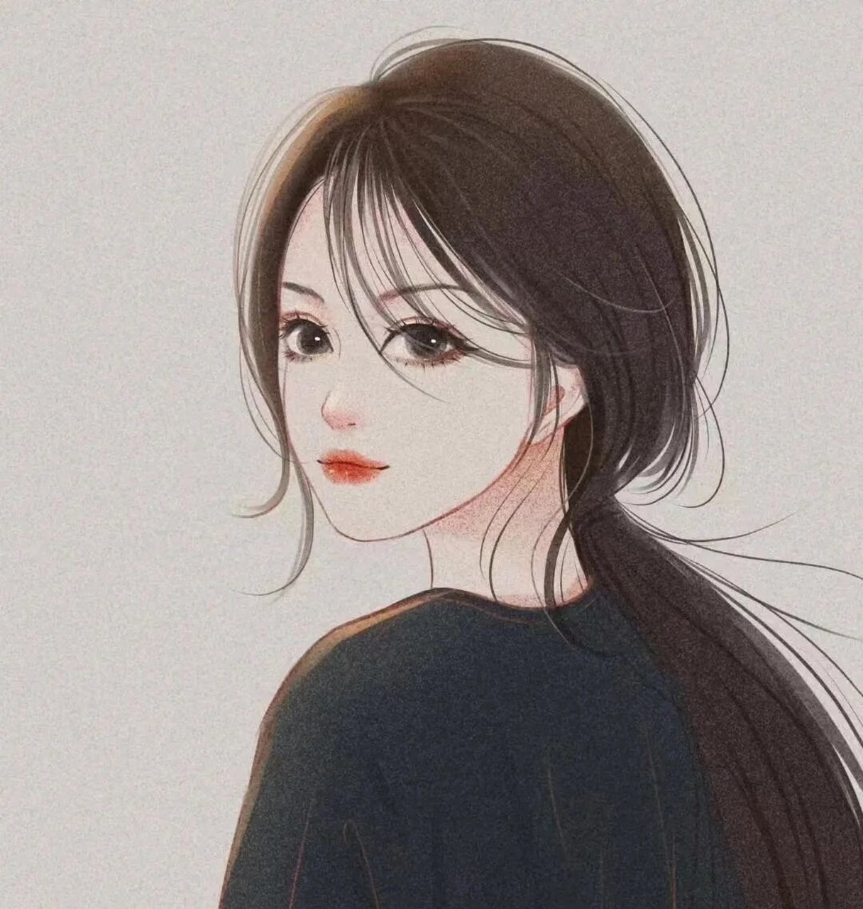 头像|热门手绘头像 抖音热门手绘头像分享‖复古怀旧风,气质女头 71