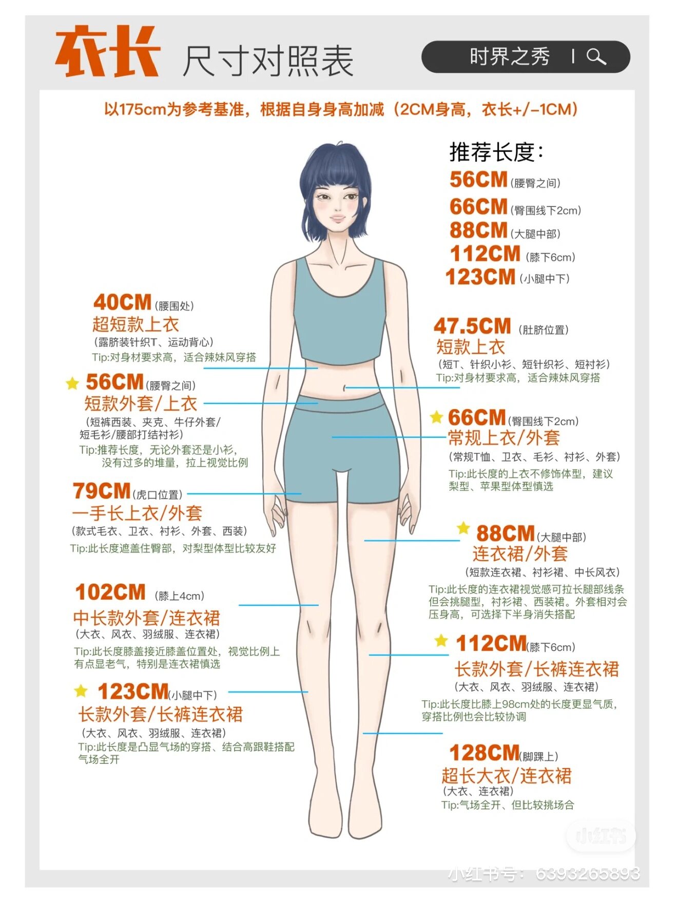 170身高衣长对照图图片