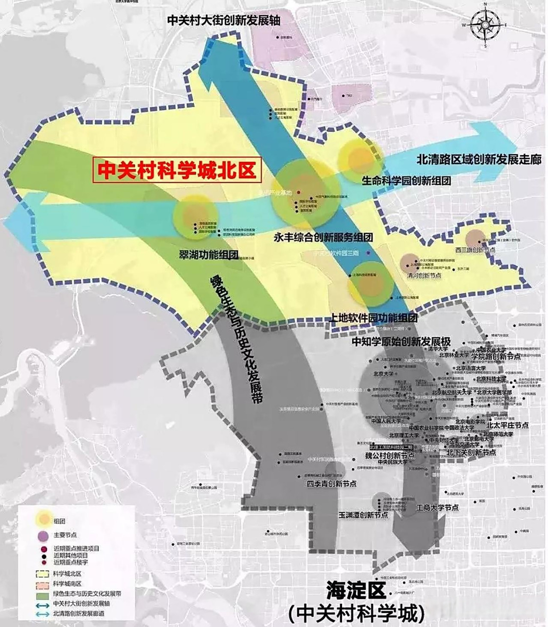"双组团"是指翠湖科技园,永丰基地两大创新功能组团.