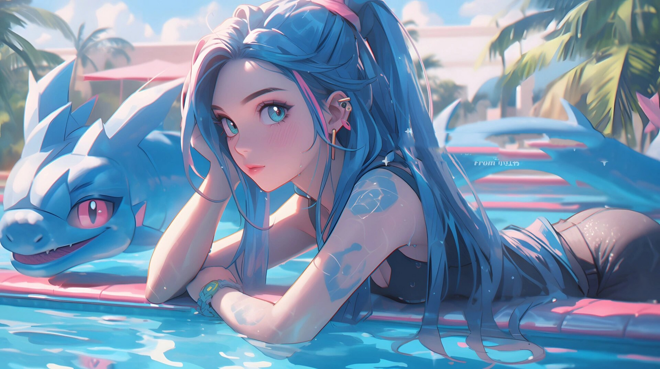 泳池派对金克丝|4k 16:9超高清电脑壁纸