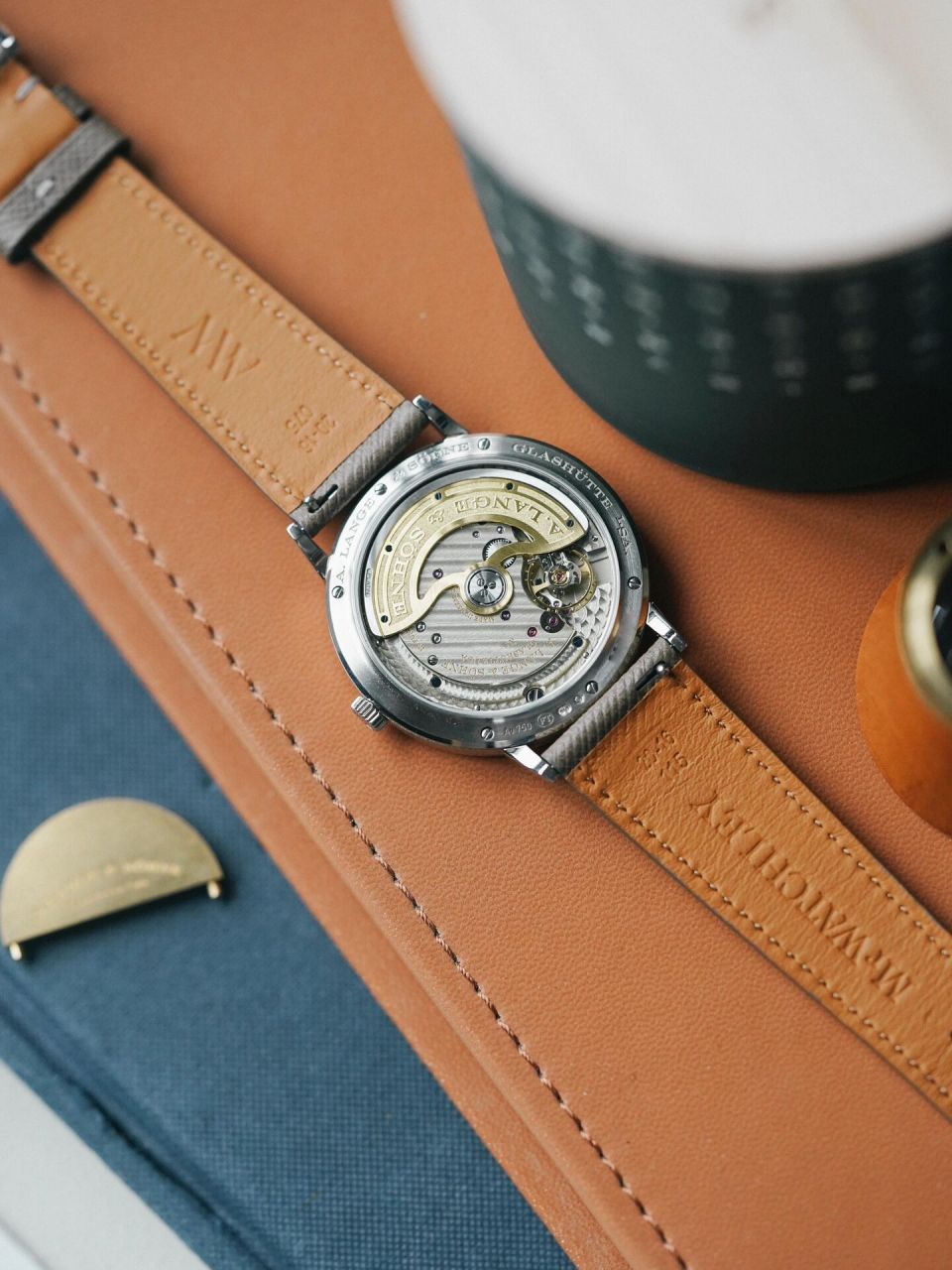 这才是表 朗格 blue series 自动舵小三针 这只罕见的蓝色表盘朗格