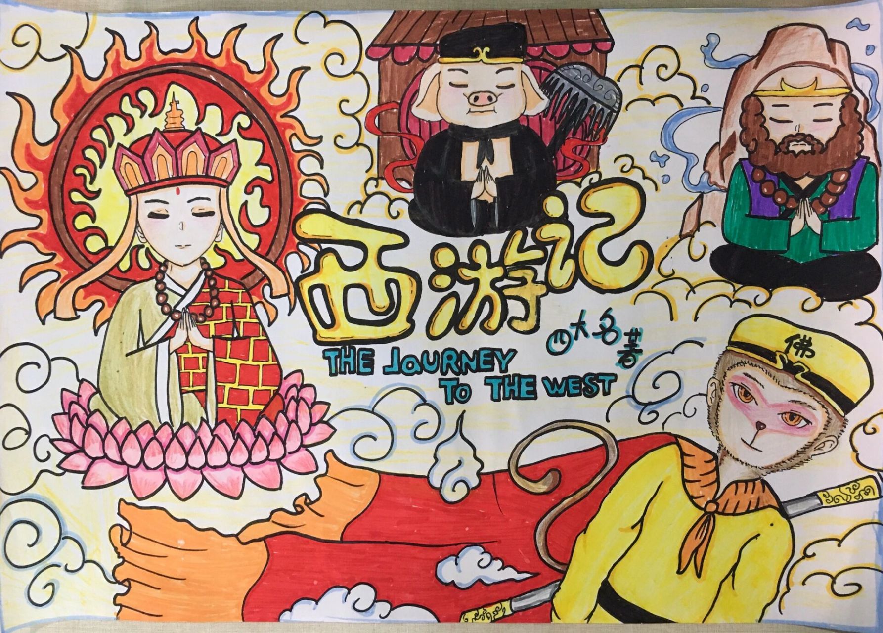 西游记海报绘画 西游记海报封面
